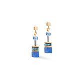 Coeur de Lion GeoCube Natural Lapis Lazuli & Gold Earrings